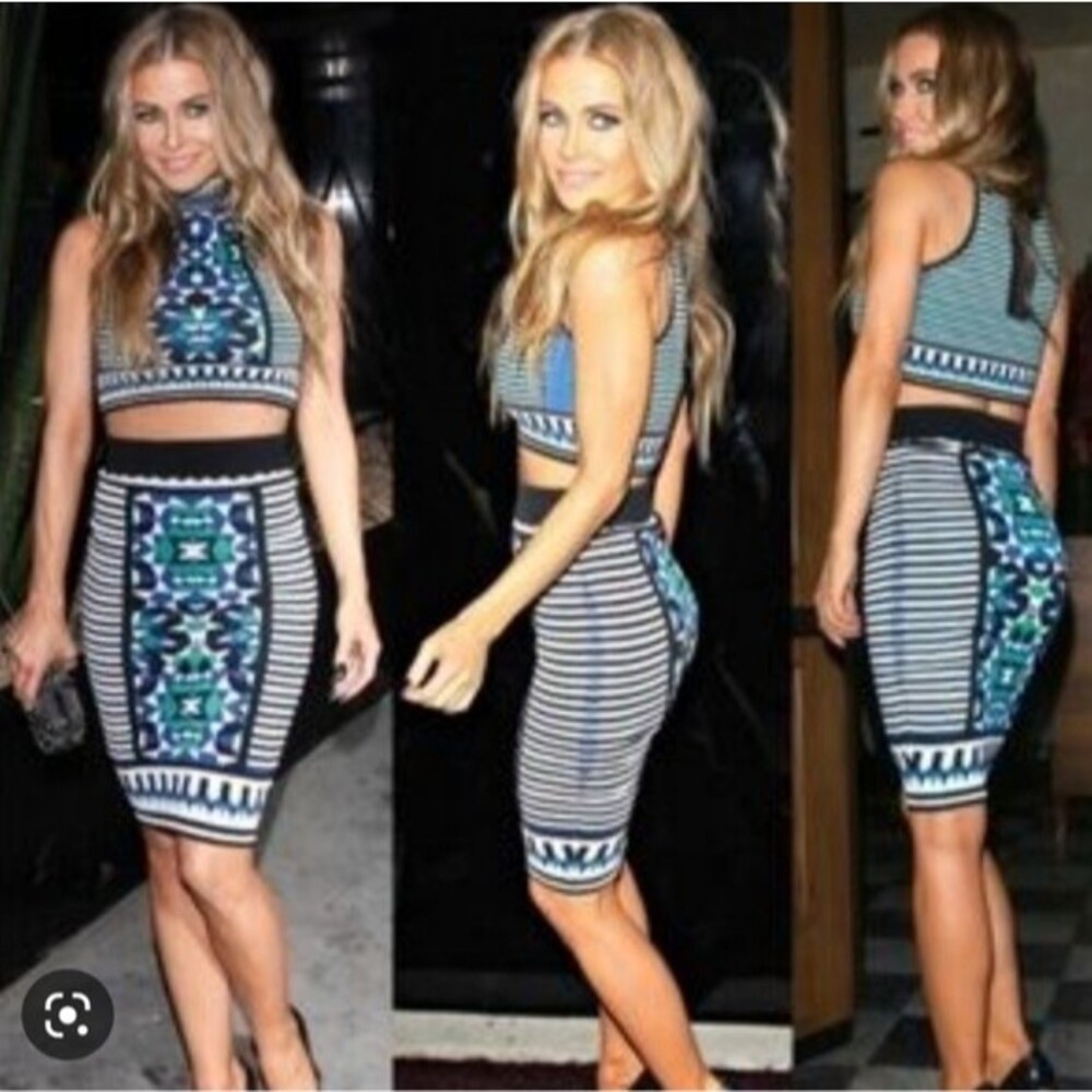 Torn by Ronny Kobo Knitted Stretchy Aztec Geometric Pencil Skirt